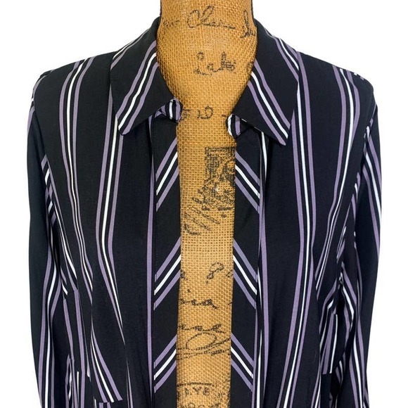 TORRID Open Front Challis Striped Maxi Kimono Duster - Picture 7 of 16